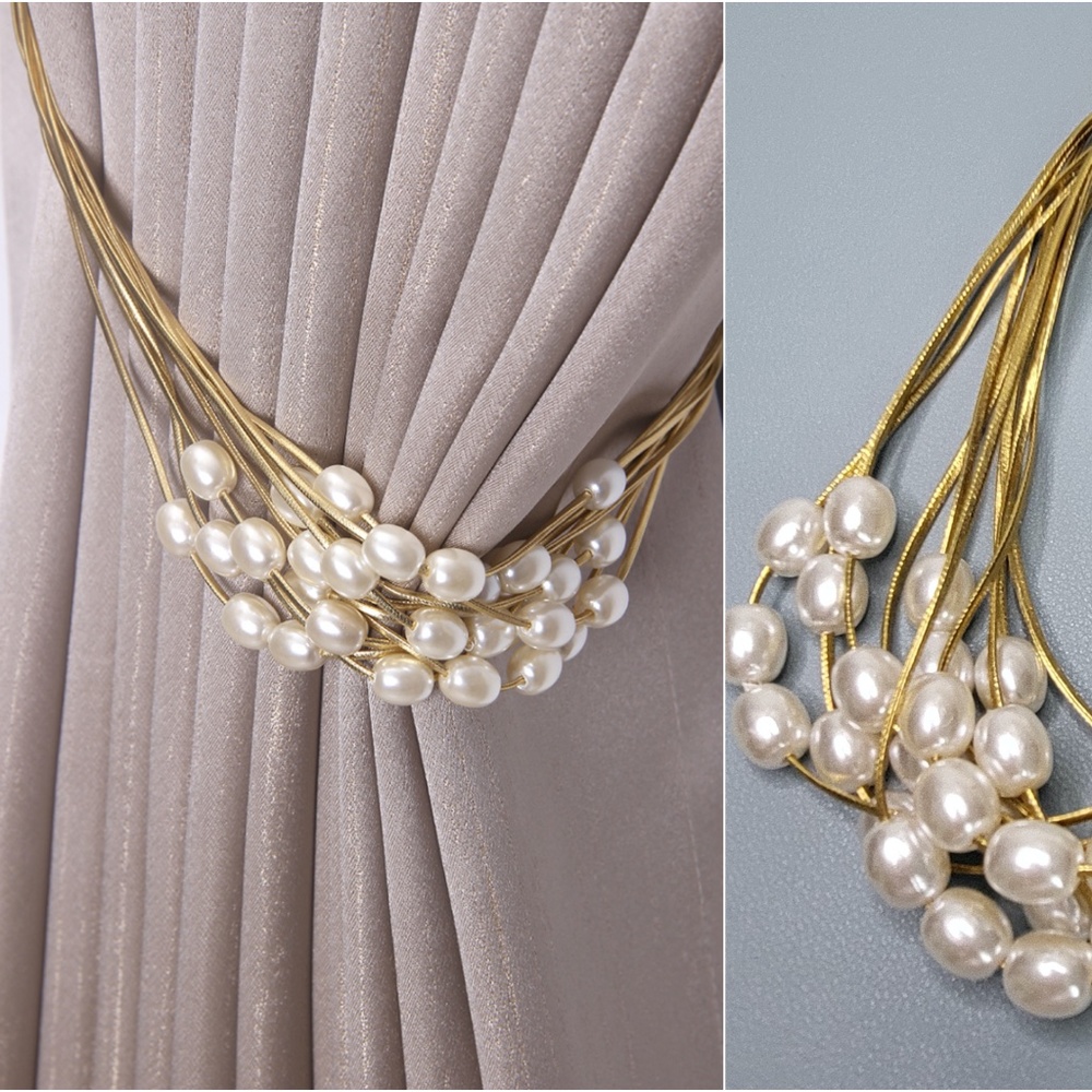 Handmade pearl multi layer Curtain tie back curtains Drapery Decorative holdback
